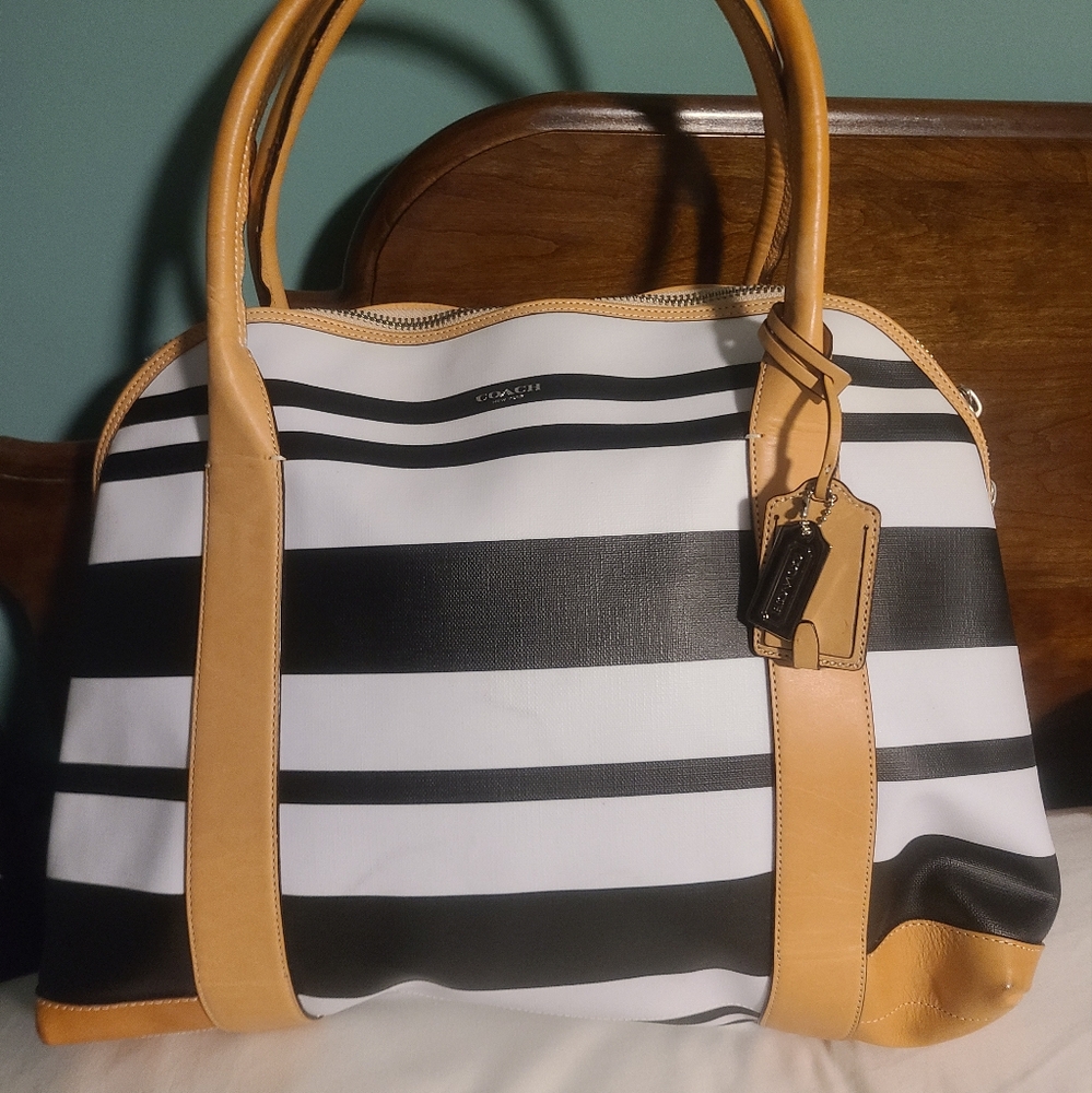 Coach Black & White Large Tote
